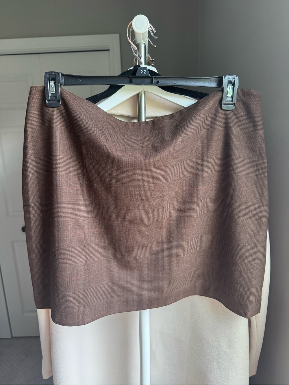 Ralph Lauren Brown Plaid Wool Mini Skirt